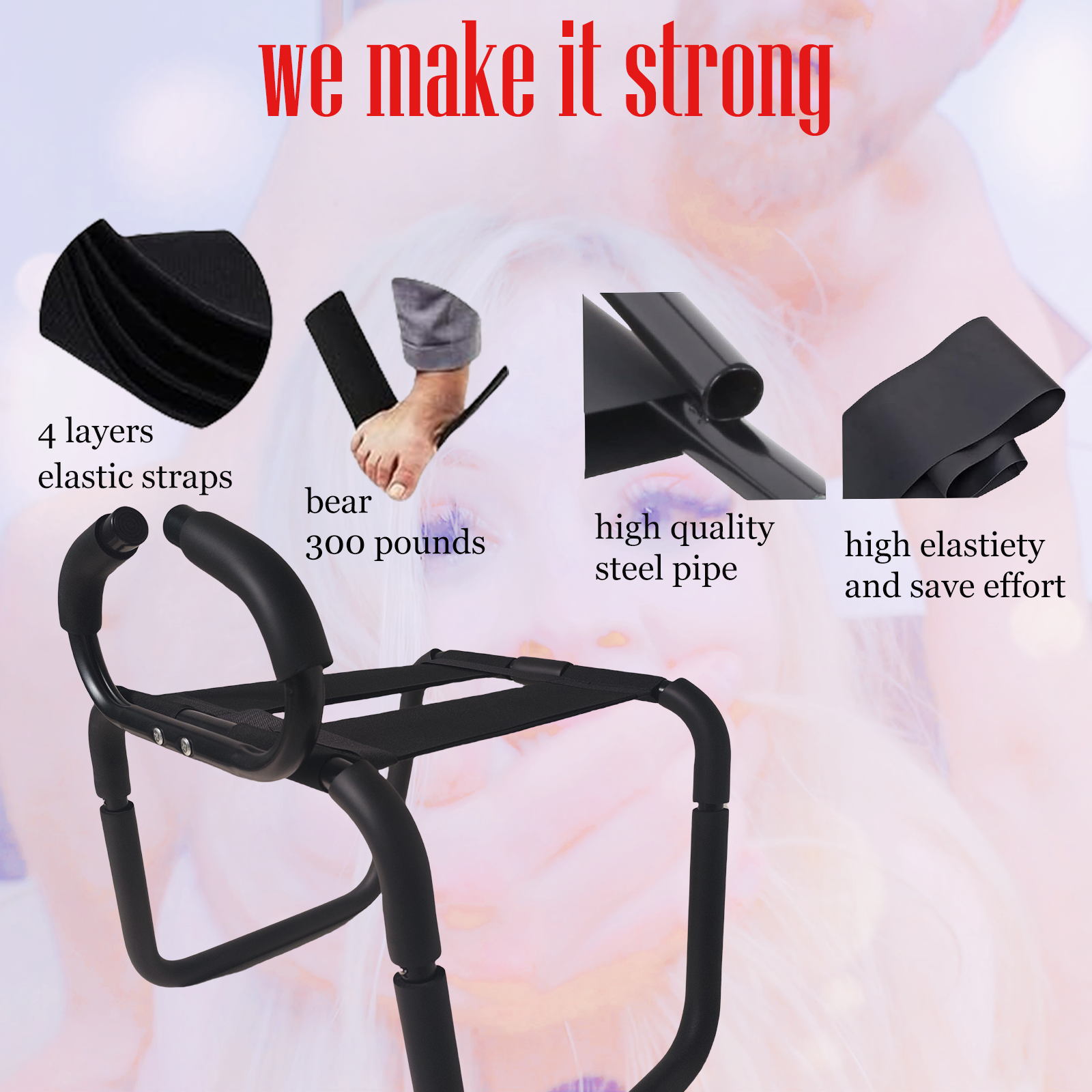 Adult Sex Chair Furniture with Arm Rest Handle Bouncing Function - Image 4