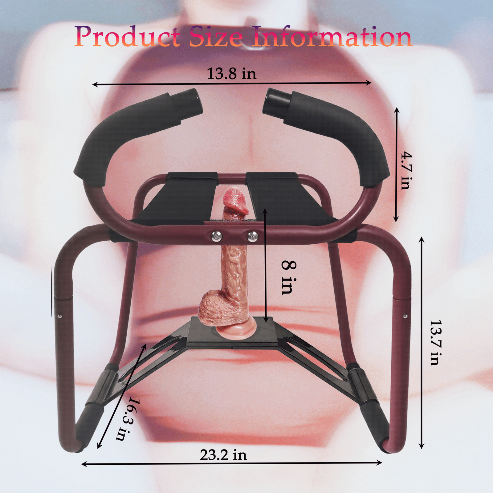 Sex Chair,Sex Furniture for Bedroomwith Adjustable Handrail and Realistic Dildo - Image 4