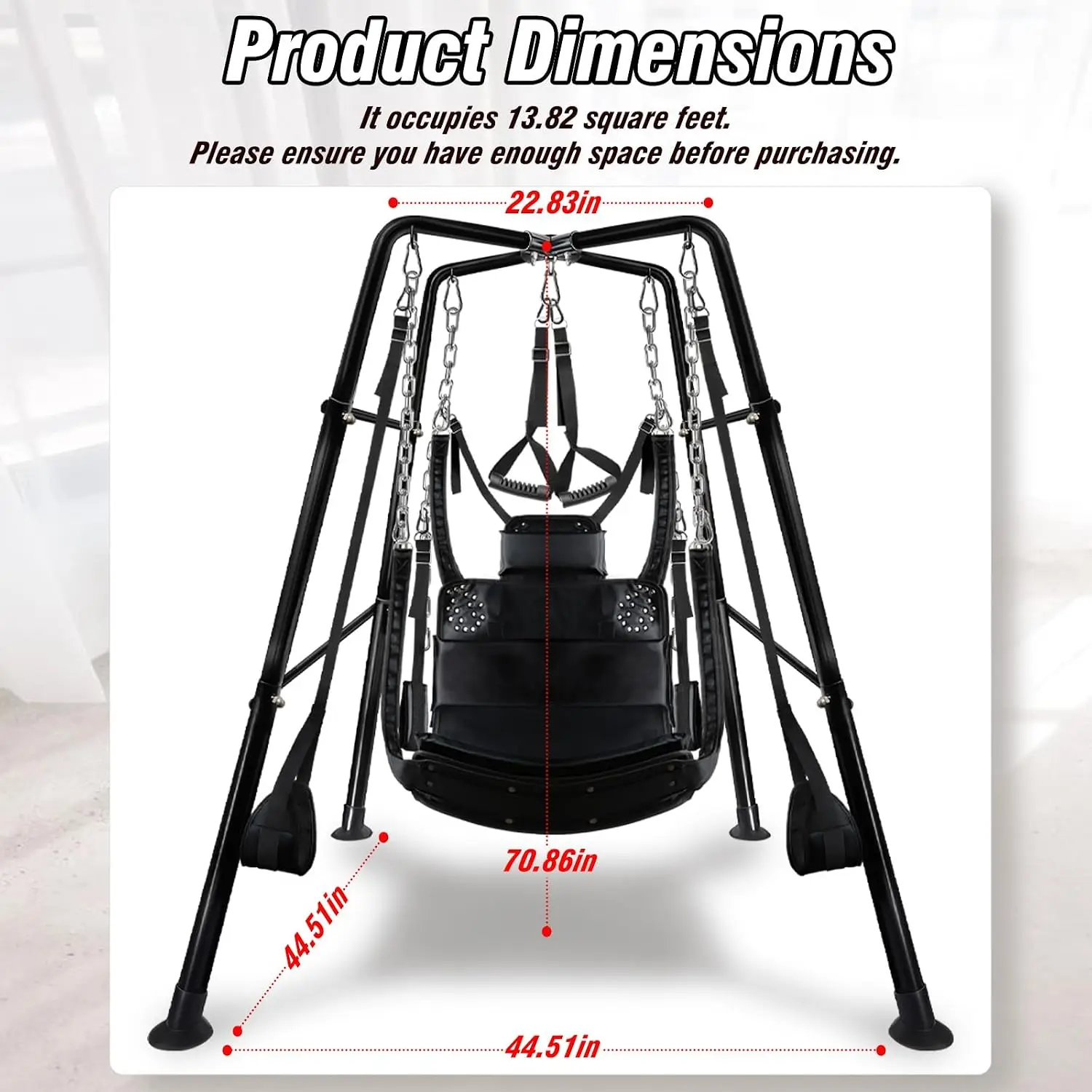Freestanding Steel Frame Sex Swing, Adult Sex Swing Sex Furniture - Image 5