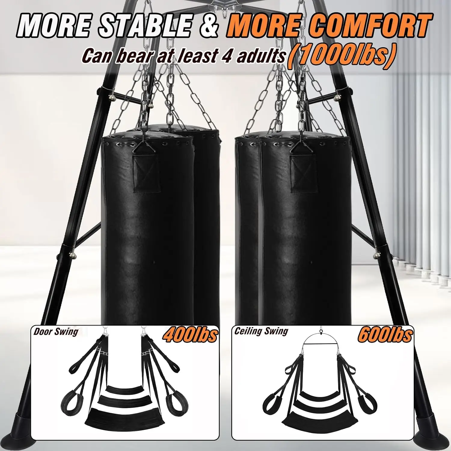 Freestanding Steel Frame Sex Swing, Adult Sex Swing Sex Furniture - Image 6